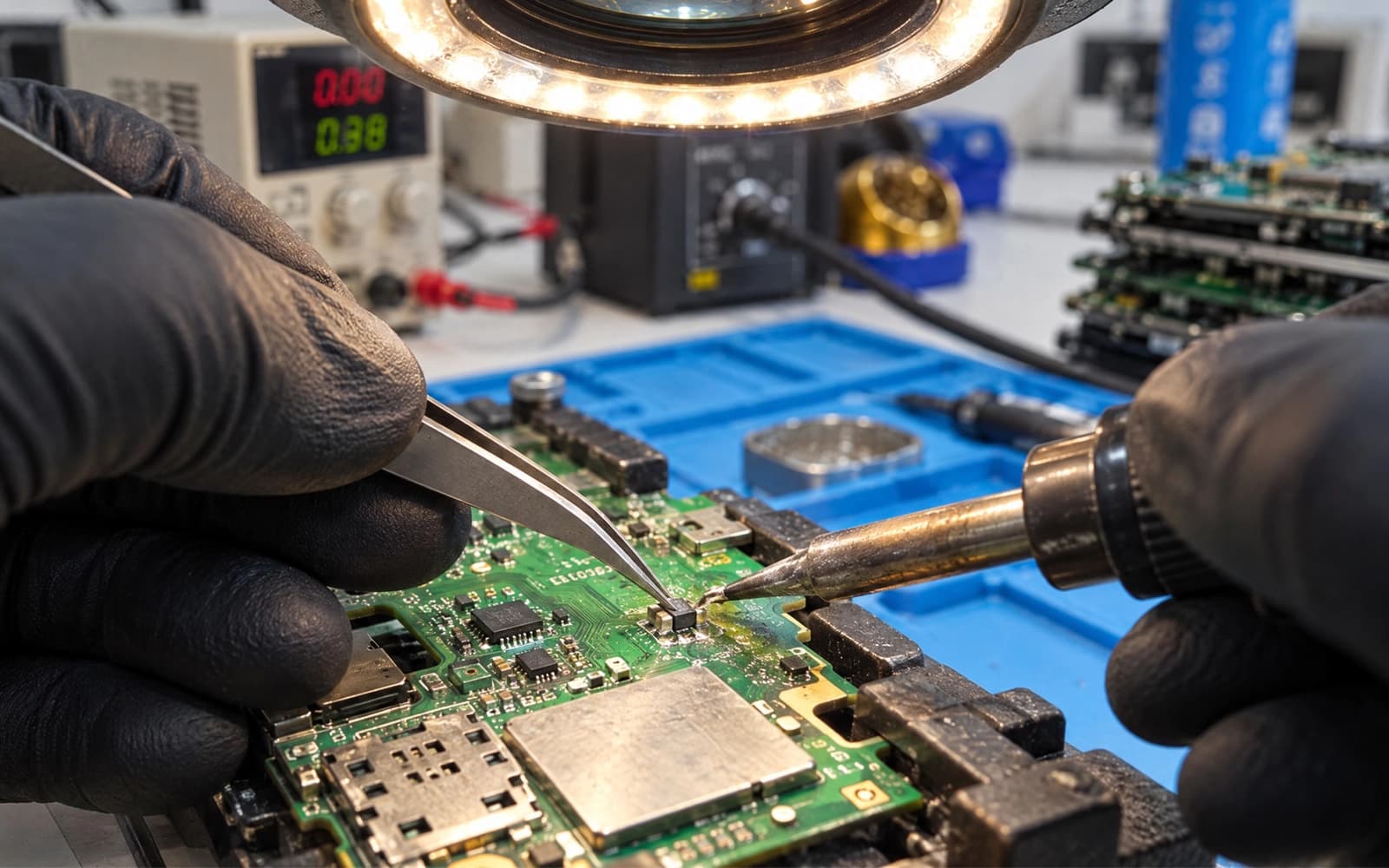 Reparación de componentes de una placa de televisor